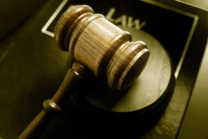 A snapshot of a gavel and law books, symbolizing an overview of Florida Statute 800.04.